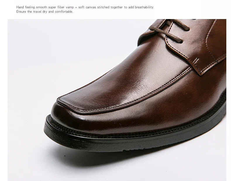 Men's Dress Shoes Classic Formal Leather Shoes For Men Square Toe Social Casual Business Shoes Man Party Wedding Leather Men