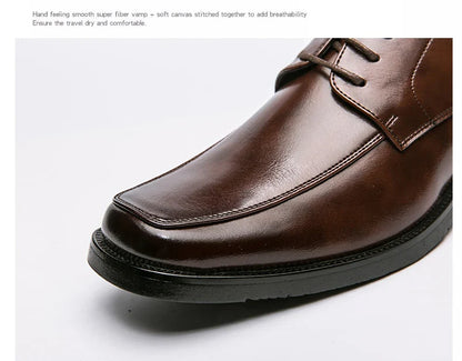 Men's Dress Shoes Classic Formal Leather Shoes For Men Square Toe Social Casual Business Shoes Man Party Wedding Leather Men