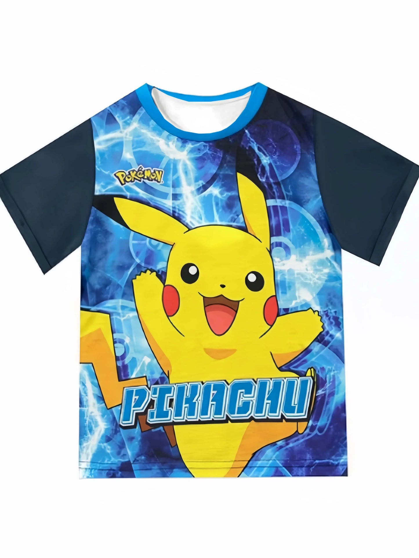 Pikachu 2026 New 3D Printed Pok É Mon Children's Round Neck T-shirt Shorts Family Adult Sports Casual T-shirt Shorts Set