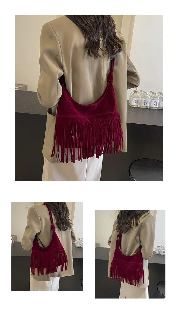 Fringed Interior Compartment Tote Bags Sewing Thread Large Capacity 2024 Hot Sale Bags for Women Zipper Pu Women's Handbags
