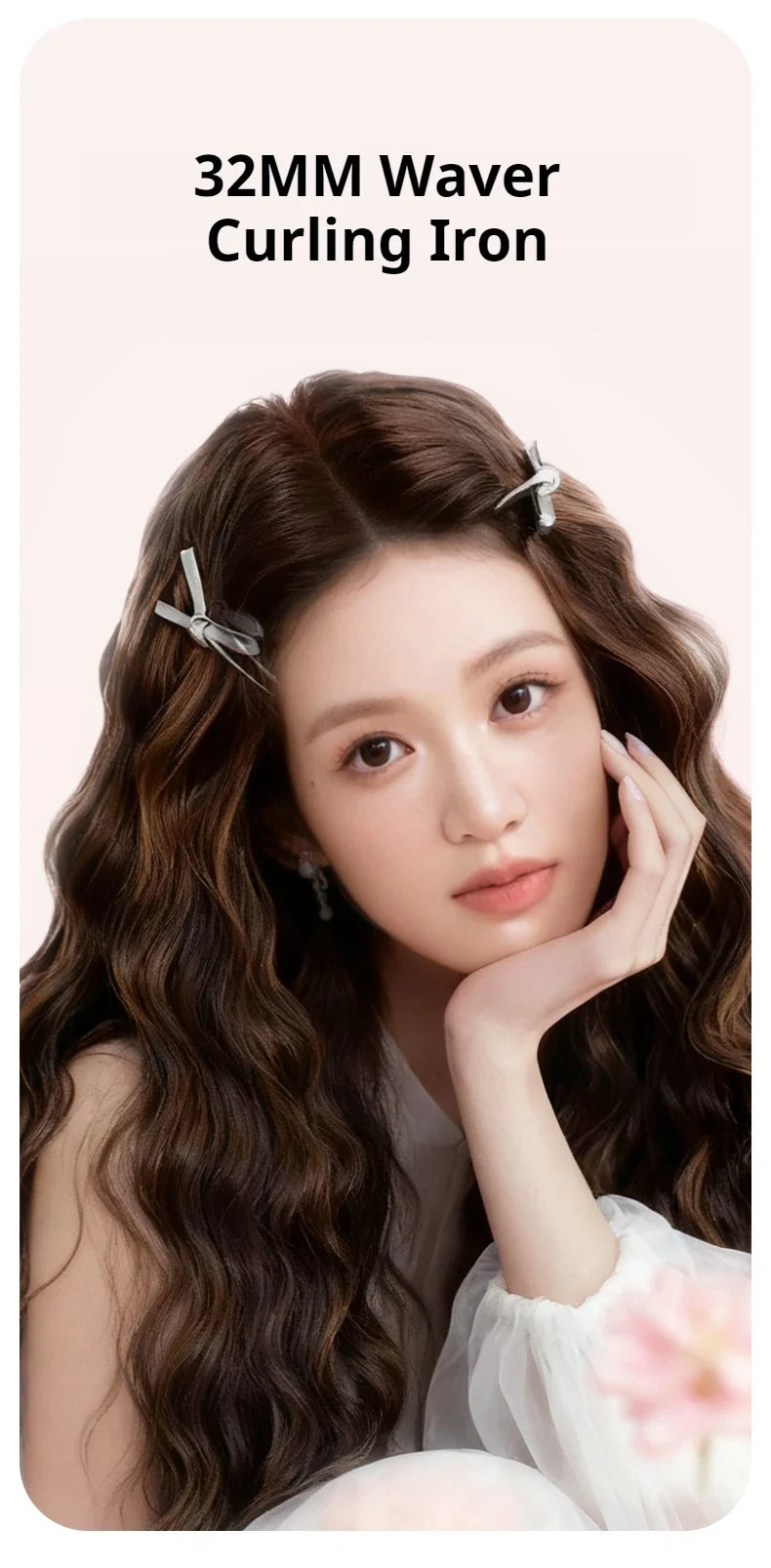 Professional 3 Barrel Hair Waver 138W 1.26 Inch Curling Iron with Temperature Control  Curling Iron Wand Hair Waver with LCD