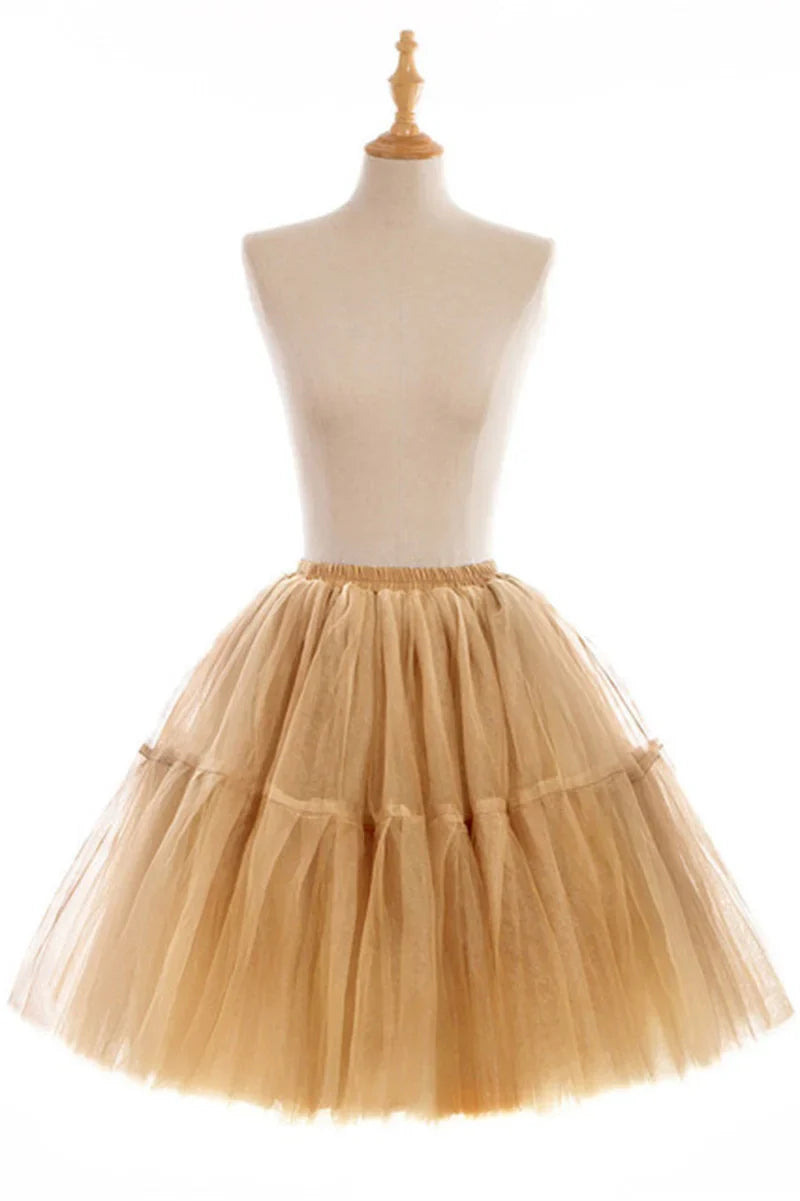 6 Layers Fluffy Ball Gown Women Short Skirts Knee Length Tutu Dress Underskirt Soft Tulle Petticoat for Club Cosplay Marathon
