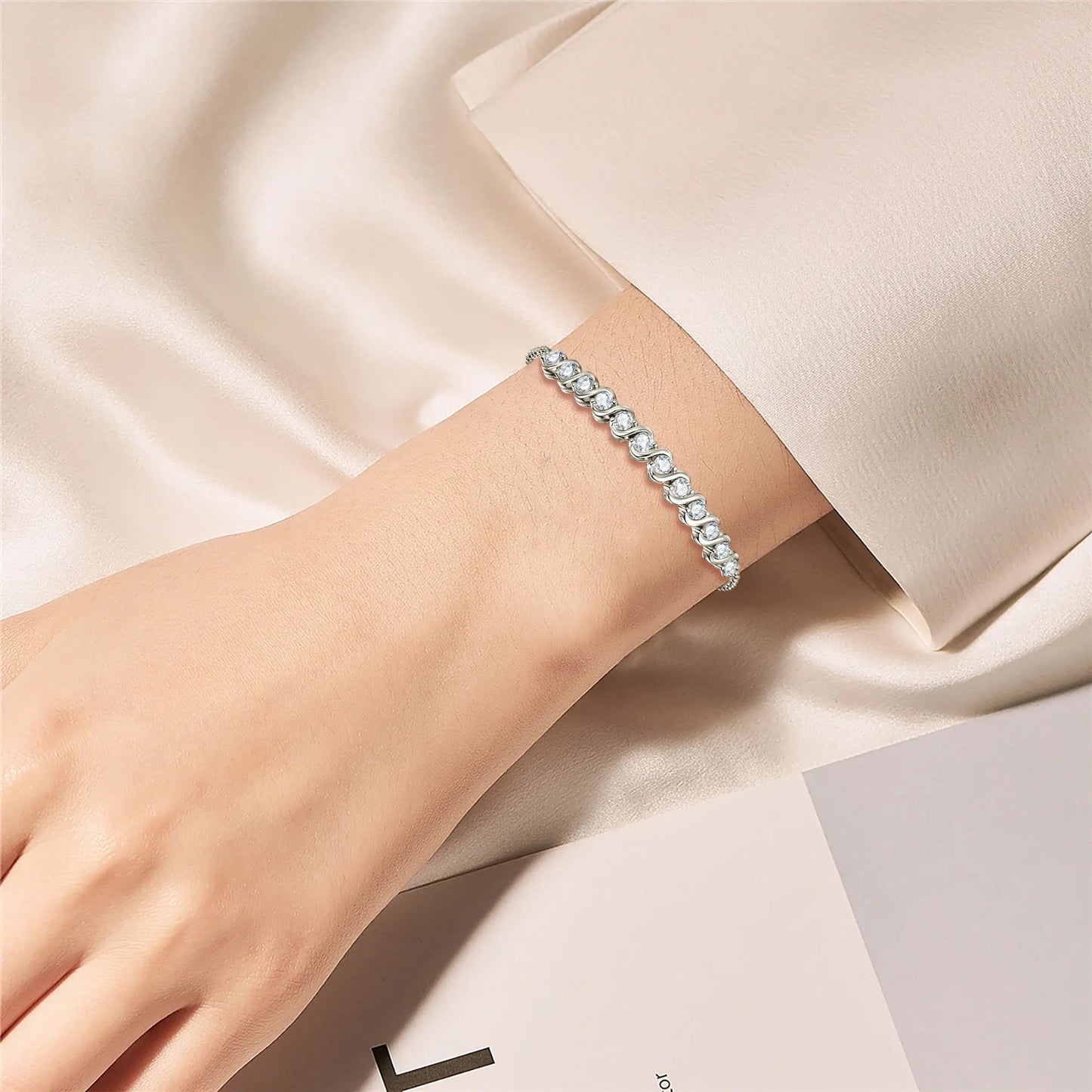 Real 3mm D Color Moissanite Infinity Bracelet for Women 925 Silver Adjustable Chain 2025 Trend Certified Fine Jewelry Gift