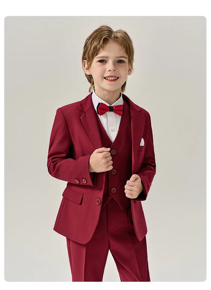 Prince Kids Green Jakcet Vest Pants Bowtie Piano Party Dress Boys Wedding Ceremony Photograph Suit Children Performance Costume