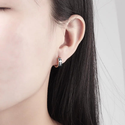 925 Sterling Silver Earring Colorful Dripping Oil Material Ear Ring Ear Buckle Rhombus Shape Trend Wild Girl Women Boy Ear Jewel