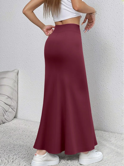 Women Midi Skirt High Waist A line Flowy Hem Breathable Material Perfect for Fashion Shoots Casual Streetwear Daily Errands