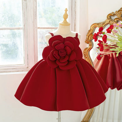 Vestido de verão com flores para festa de casamento para meninas, elegante, para damas de honra, aniversário, princesa, baile de formatura, fantasias de Natal para meninas