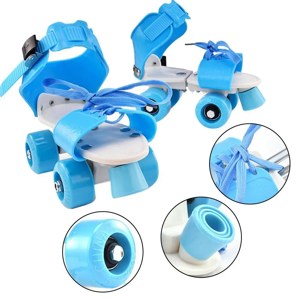 Roller Skates Double Row Beginner Roller Skates For Girls Adjustable Sizes Inline Skates Easy To Wear Simple Design Walking