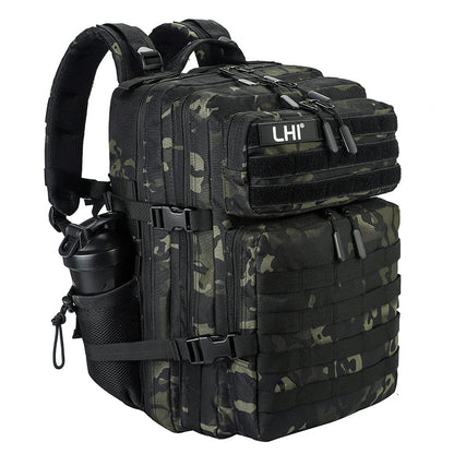 45L Tactical Backpack for Men and Women Large Athlete Gym Bag Outdoor Sports Hiking Survival Rucksack with Bottle Holder