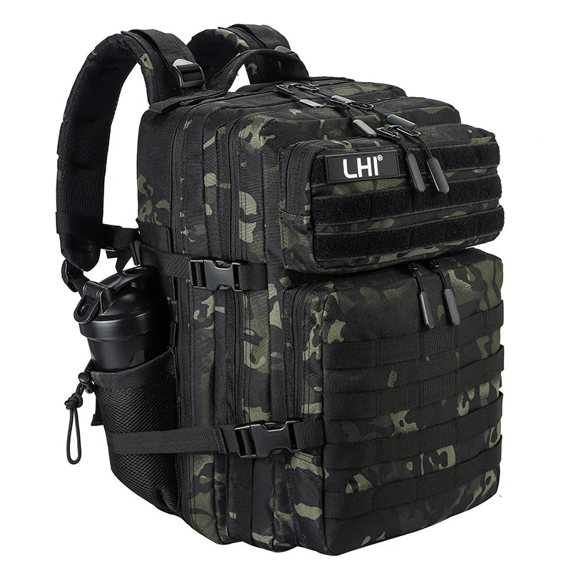 45L/35L/25L Tactical Backpack for Men and Women Waterproof Athlete Gym Outdoor Bag Travel Hiking Rucksack with Bottle Holder