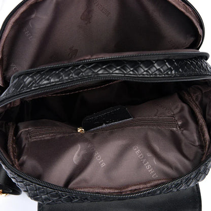 Luxury Women Leather Backpacks for Girls Sac A Dos Casual Daypack Black Vintage Backpack School Bags for Girls Mochila Rucksack