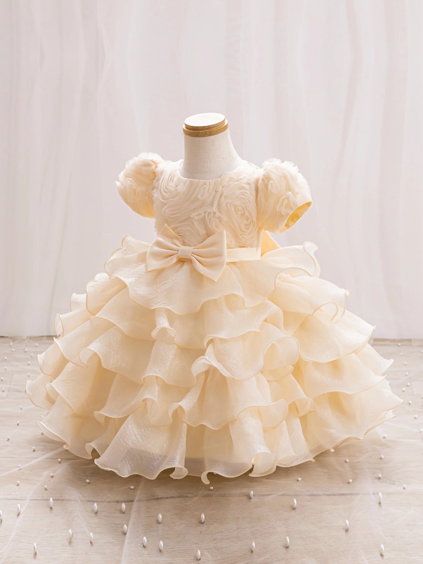 Baby Dress 2025 Spring/Summer on new three-dimensional floral soft yarn birthday party piano Performance Girl dress Elegant fluf