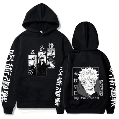Latest anime printed hoodie spell battle hoodie Harajuku autumn and winter streetwear tiger cane Yuren casual hoodie