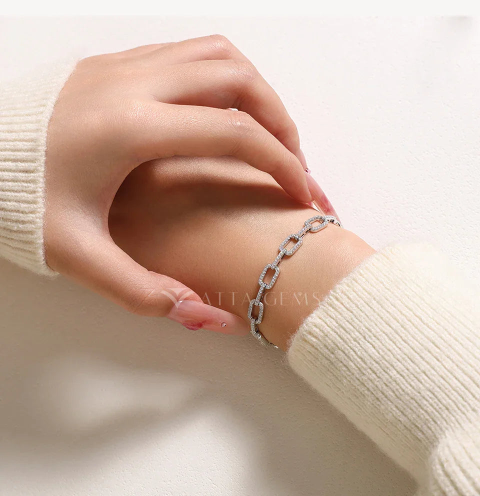 Fashion Hip Hop Moissanite Bracelet For Men S925 Silver 18k Gold Plated Luxury Exquisite Bangle Women's Banquet Jewelry