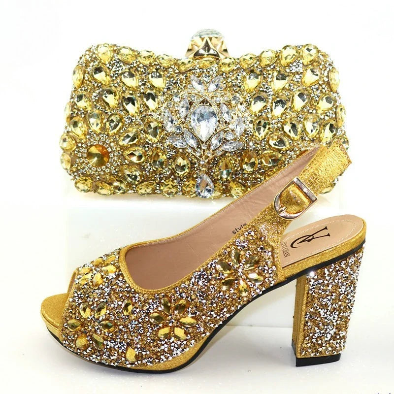 Fashion Women Shoes and Bags To Match Set Italy Party Pumps Italian Matching Shoe and Bag Set for Party shoes