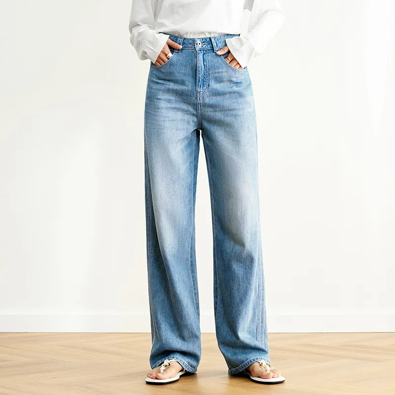 Semir Jeans Women Cool Feeling Wide Leg 2025 New Summer Leg-Lengthening Floor-Length Pants Trendy for Fashionable Style