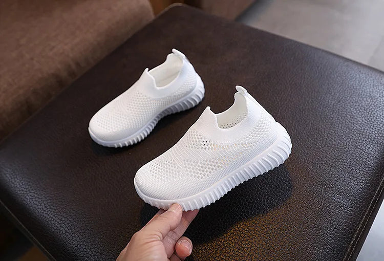 Children Running Sneakers Boys Girls Casual Mesh Breathable Anti-Slip Walking Patchwork Tenis Toddler Soft Soled Girls Shoes