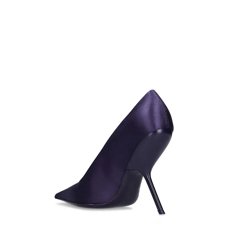 Brand Fashion Show Silvery 9cm High Heel Spring Autumn New Irregular Heels Black Red Pointed Sexy Women's Single Shoes Size 43
