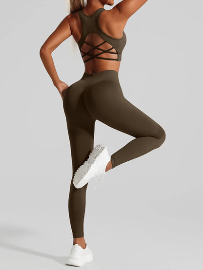 Women's Workout Set 2 Piece, High Impact Sports Bra and High Waist Leggings, Quick Dry Fitness Yoga Suit