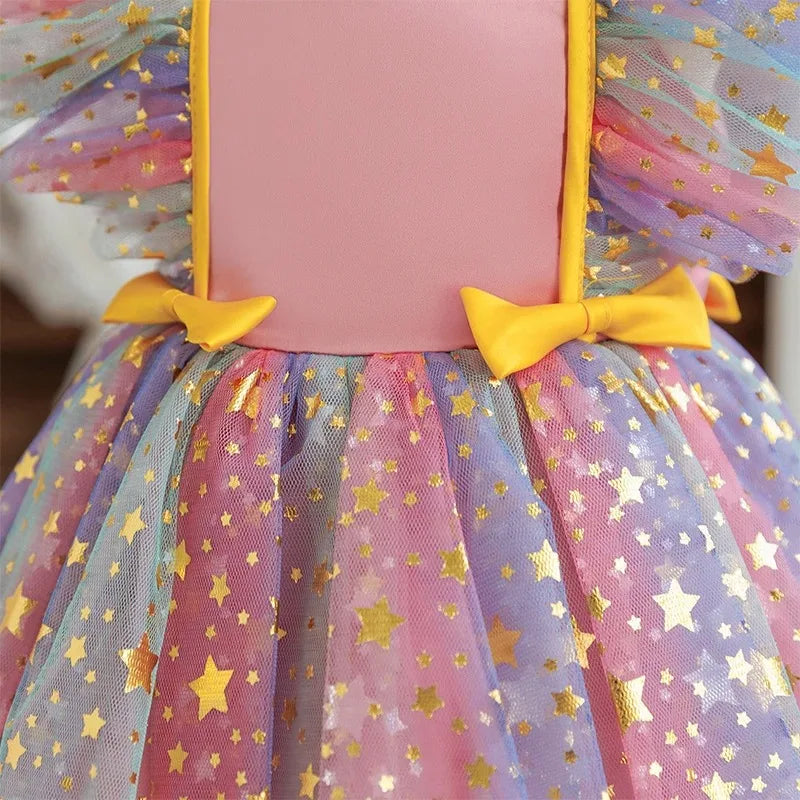 Baby Prinsess Dress Girls Birthday Party Dresses Kids Children Sleeveless Tulle Tutu Clothings 1-5Y