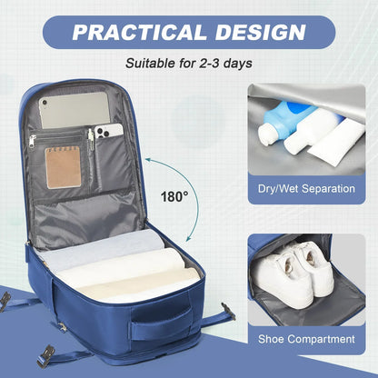 Travel Backpack for Women Men, Ryanair Backpack 40x20x25 Cabin Airplane Luggage EasyJet 45x36x20 Backpack Business Laptop Bag