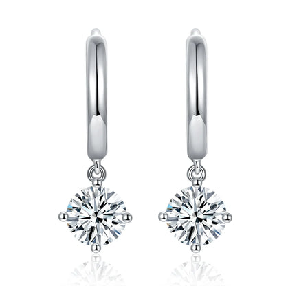 100% Real 0.5 Carat 5mm D Color Moissanite Diamond Drop Earrings Women’s S925 Silver Plated 18K Yellow Gold Tassel Earring