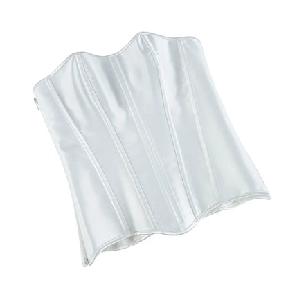 White Sexy Corsets Bustiers for Women Overbust Corset Top Corselet Satin Up Zipper Corsetto Shaper Gothic Korsett Black