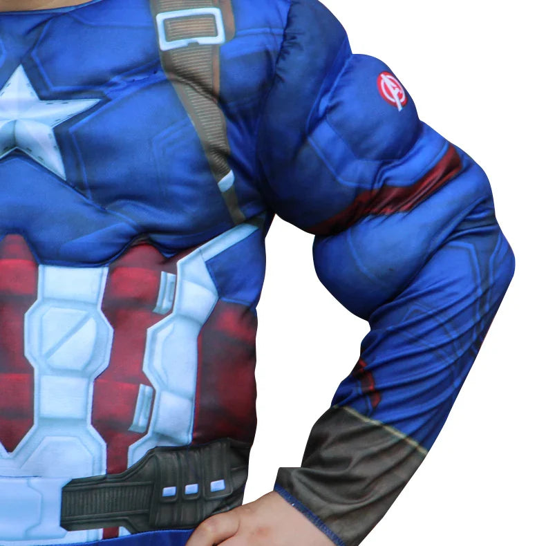 Avengers Superhero Cosplay Costume Captain America Adult Muscle Tank Top Set Carnival Party Outfit