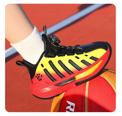 Children‘s Basketball Shoes Non-slip Breathable Basketball Training Sneakers Lace-up Boys Girls Sports Shoes Kids Athletic Shoes