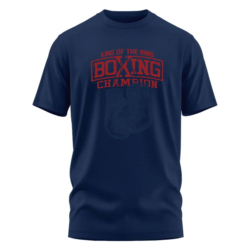 King of The Ring Boxing Champion Printed T Shirt for Men Women Vintage GYM Apparel Tops Tees