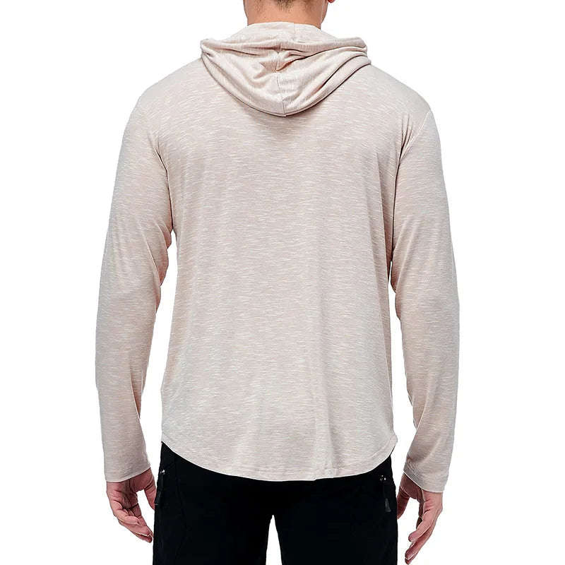 Men's Lightweight Athletic Hoodies Long Sleeve Workout Sport Hooded Shirt Casual Gym Running Jogger Shirt Pullover Sweatshirt
