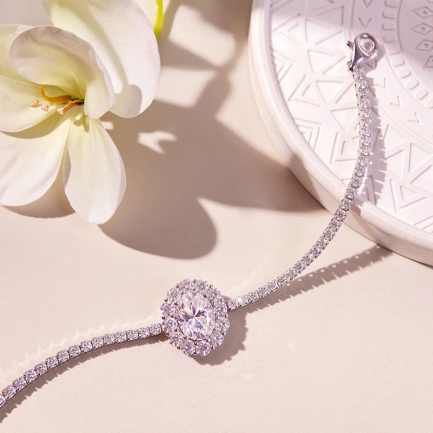 2CT 7X9mm Moissanite Tennis Bracelet For Women S925 Sterling Silver Pear Pass Diamond Test Sparkling Fine Jewelry Gift