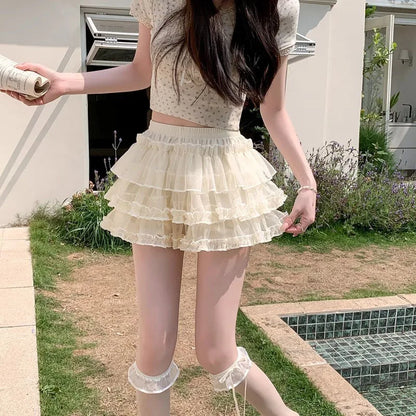 Lolita Pumpkin Pants Skirt Luxurious Cute Base Pant Safe Pants For Women Anti Barebacking Can Be Worn Outside JK Puff Skirt