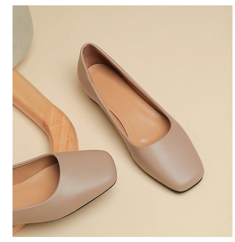 Spring Autumn Women Elegant Square Toe Low Heel Shallow Cut Single Shoes Casual Pumps Shoes for Women 35-41 Platform Shoes