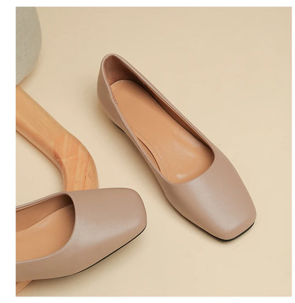 Spring Autumn Women Elegant Square Toe Low Heel Shallow Cut Single Shoes Casual Pumps Shoes for Women 35-41 Platform Shoes