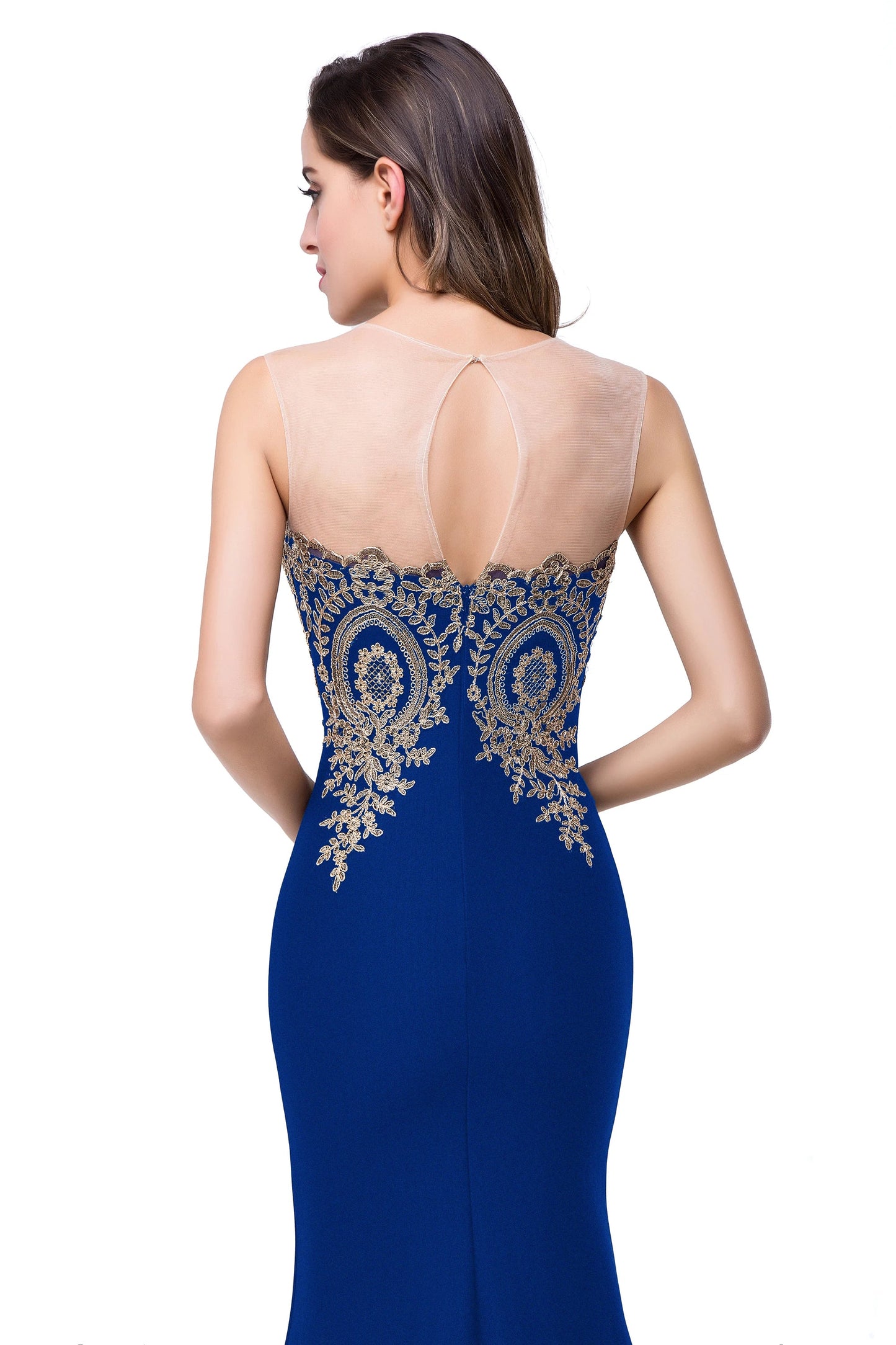 2024 Hot Sale Gold Appqulies Sweetheart Illusion Wedding Guest Gown Elegant Bridesmaid Dresses Maxi Floor Length Mermaid Gowns