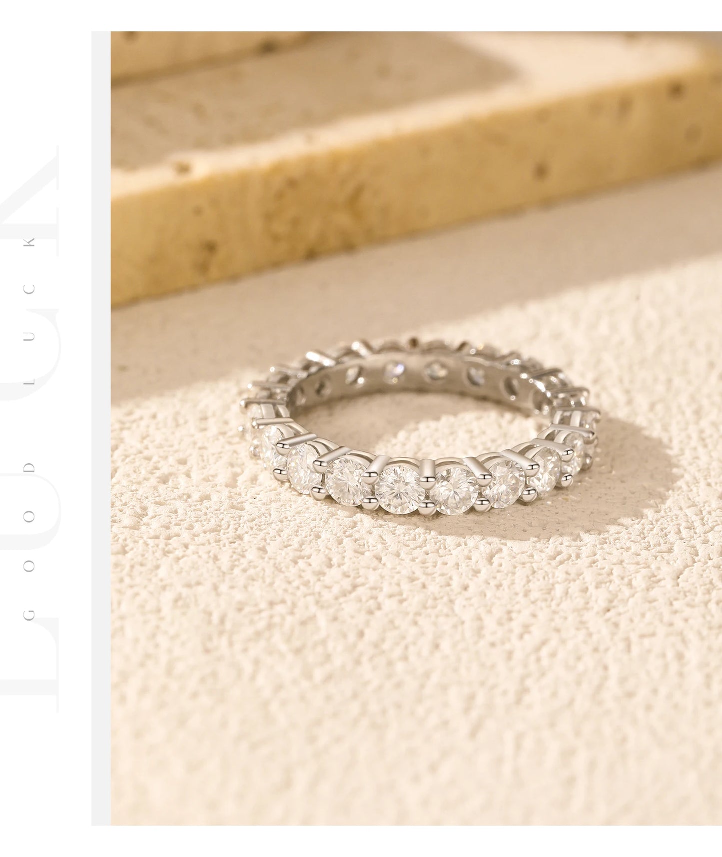 D Color Moissanite Eternity Band Rings 925 Sterling Silver Luxury Stackable Fashion Ring For Women Fine Jewelry