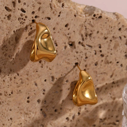 Hot-Selling Geometric Trapezoid Shape Creole Stainless Steel Earrings For Woman Unusual Earrings Women's Ear Creoles