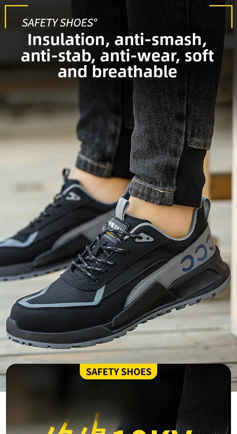 Labor Protection Shoes Men's Anti Smashing Anti Piercing Work Shoes Insulated 10KV Wear-resistant Electrical Shoes Safety Shoes