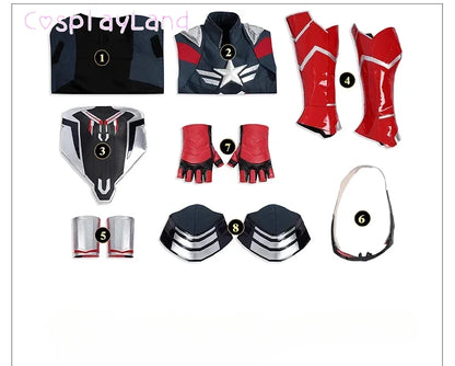 New Superhero Cosplay Costume Captain Steve Rogers Suit Adult Men Halloween Comic Con Outfit Custom Made Superhero Jumpsuit
