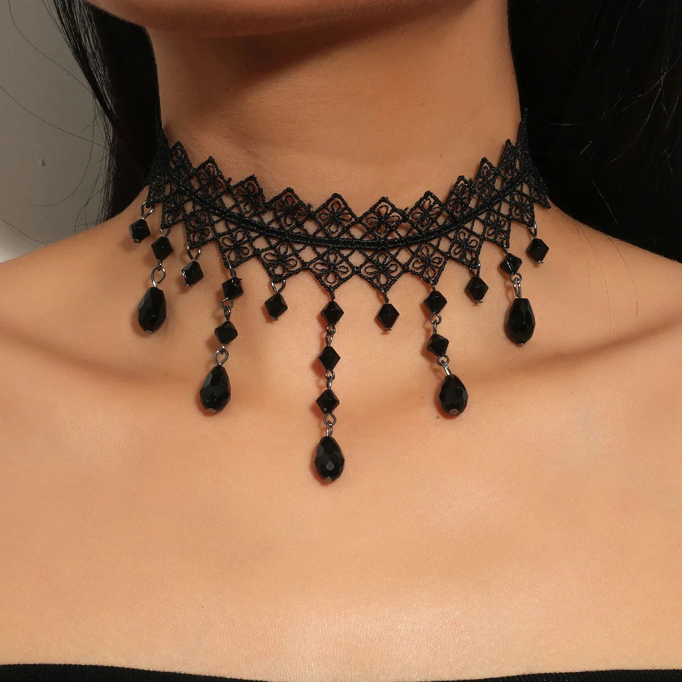 Punk Black Sexy Lace Chokers Necklace For Women Fashion Retro Clavicle Chain Halloween Collar Choker Steampunk Gifts