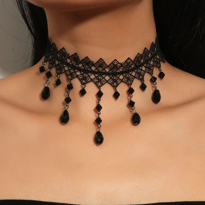 Punk Black Sexy Lace Chokers Necklace For Women Fashion Retro Clavicle Chain Halloween Collar Choker Steampunk Gifts