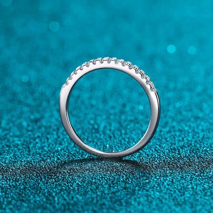 2mm D Color Moissanite Ring s925 Sterling Sliver Plated 18k White Gold Eternity Band Wedding Engagement Rings For Women