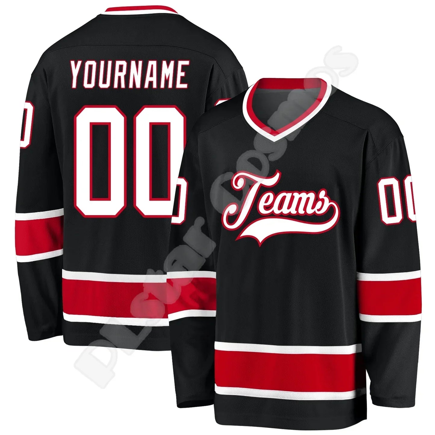 NewFashion Hockey Jersey Custom Name Team Logo Number Colorful Pullover Long Sleeves 3DPrint Harajuku Casual Funny Sweatshirts A