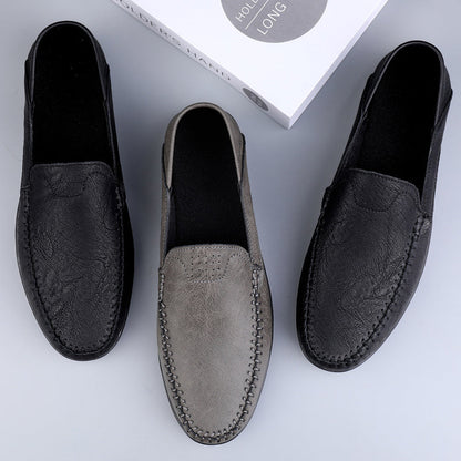 Fashion Men Casual Leather Shoes Luxury Italian Soft Men Loafers Handmade Moccasins Men Breathable Slip on Boat Shoes Plus Size