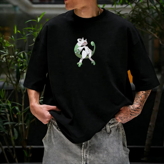 Anime Pikachu Gengar Printed T-shirt Summer Men's and Women's T-shirt Trendy Loose Y2K Short Sleeve 2026 New Streetwear
