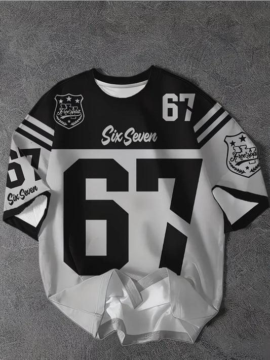 Summer Number Digital 3D Printed T-Shirt for Kids Sports Style Top Patchwork Short Sleeve Sports Football Jersey Y2k Loose Tops