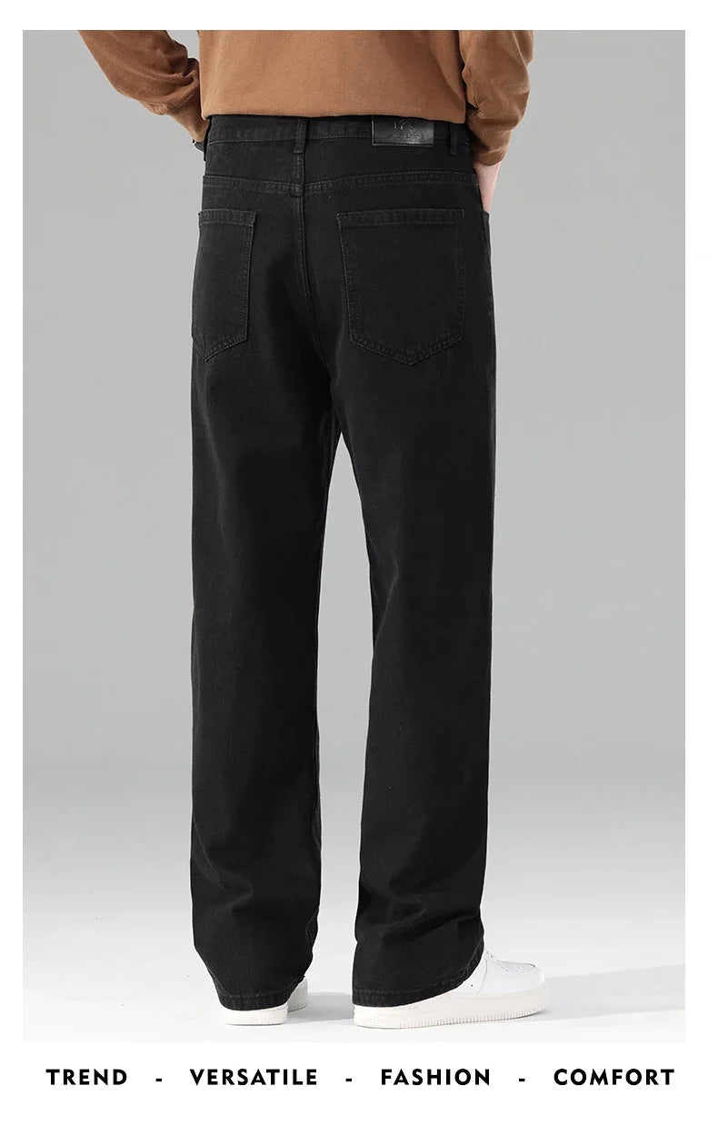 Autumn Jeans Men Black Casual Baggy Trousers Classic Straight Comfortable Wide Denim Trousers  Men Clothing