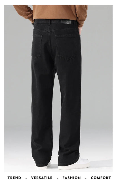 Autumn Jeans Men Black Casual Baggy Trousers Classic Straight Comfortable Wide Denim Trousers  Men Clothing