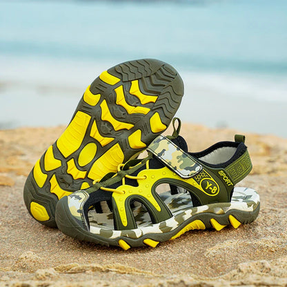 Fashion Kids Sandals Boy Water Shoes Closed Toe Rubber Sole Outdoor Hiking Sneaker Summer Sports  Beach Sandals for Boy